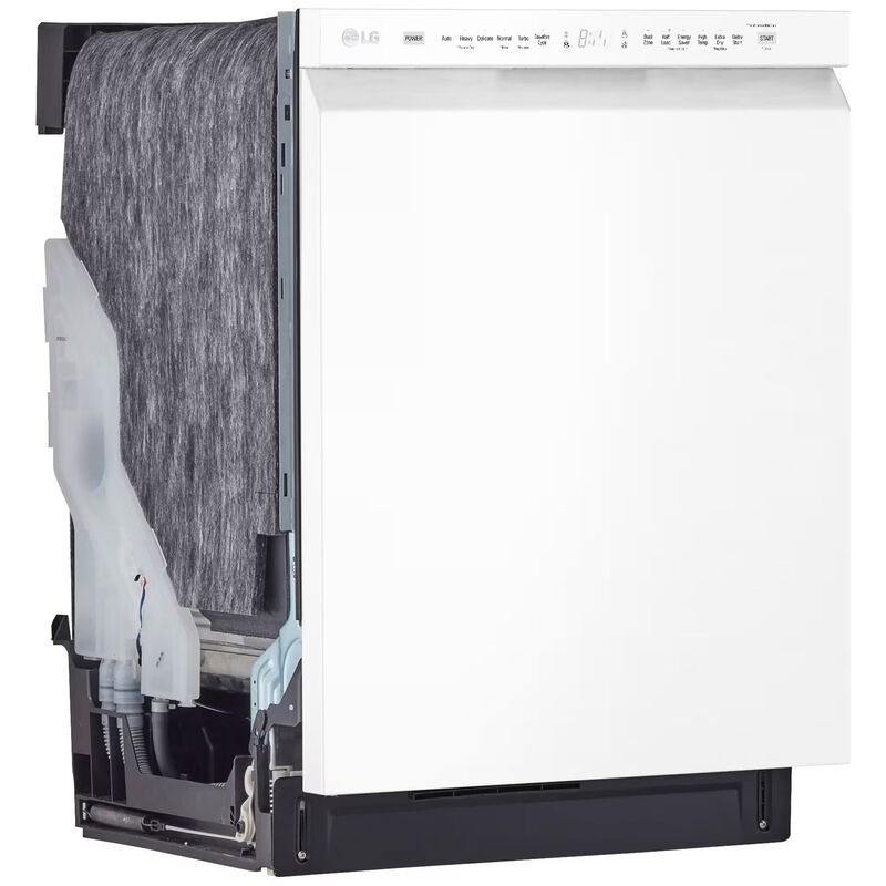 LG 24 in. Front Control Dishwasher with 48 dBa Sound Level, 3rd-Rack, Dynamic Dry & Pocket - White, White, hires