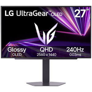 LG 27 in. UltraGear Glossy OLED QHD 1440p 240Hz 0.03ms G-Sync Compatible Gaming Monitor with HDMI - Black, , hires