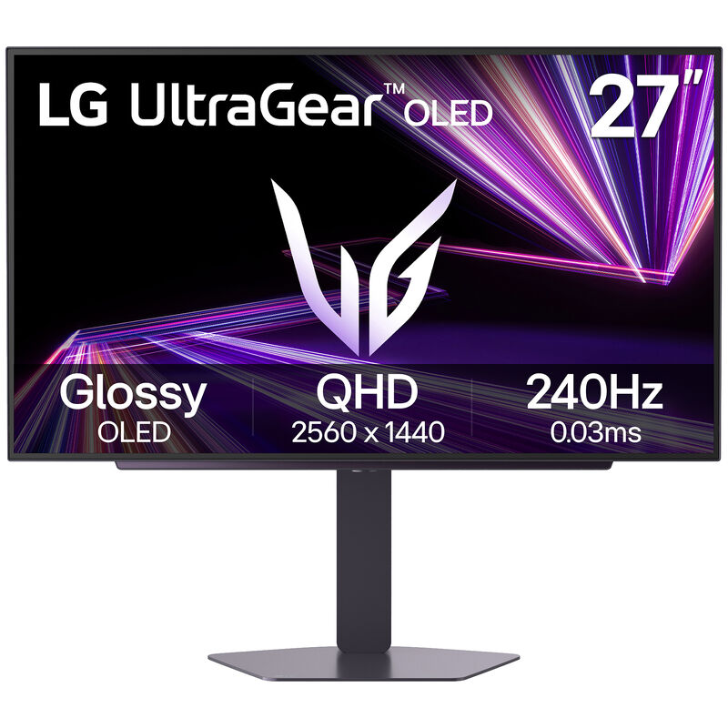 LG 27 in. UltraGear Glossy OLED QHD 1440p 240Hz 0.03ms G-Sync Compatible Gaming Monitor with HDMI - Black, , hires