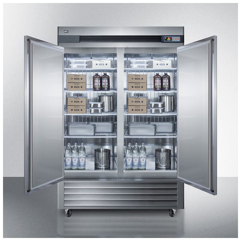 Summit 55 in. 49.0 cu. ft. Commercial Reach-In Freezerless Refrigerator - Stainless Steel, , hires
