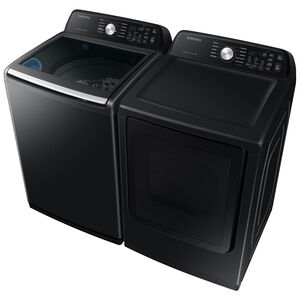 Samsung 27 in. 7.4 cu. ft. Smart Gas Dryer with Sanitize Cycle & Sensor Dry - Brushed Black, Brushed Black, hires