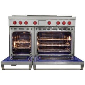 Wolf 48 in. 7.8 cu. ft. Smart Dual Convection Double Oven Dual Fuel Range with 4 Sealed Burners, Grill & Griddle - Stainless Steel, , hires