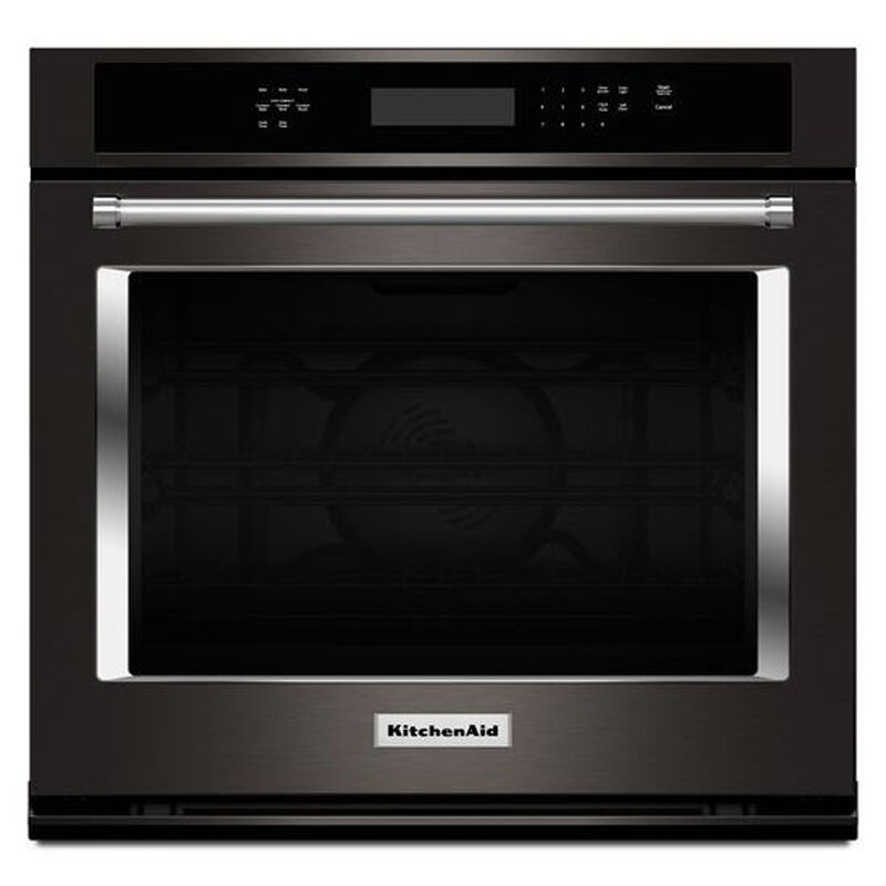 KitchenAid 30inch 5.0 Cu. Ft. Electric Wall Oven with True European  Convection & Self Clean - Black Stainless Steel