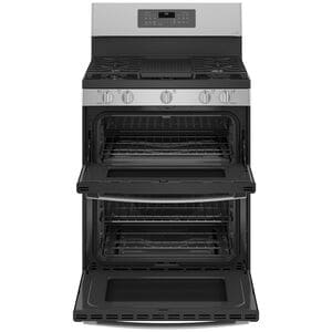 GE Profile 30 in. 6.8 cu. ft. Smart Air Fry True European Convection Double Oven Gas Range with 5 Sealed Burners, Grill & Griddle - Stainless Steel, Stainless Steel, hires