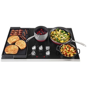 Maytag 36 in. 5-Burner Electric Cooktop with Power Burner, Reversible Grill & Griddle - Stainless Steel, , hires