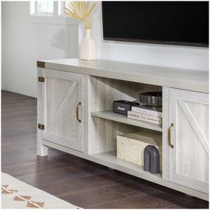 Walker Edison Barn Door 70 in. Modern Farmhouse TV Stand - Stone Gray, , hires