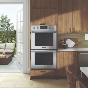 SKS 30 in. 9.4 cu. ft. Smart Top Control SteamElectric Double Wall Oven with True European Convection - Stainless Steel, , hires