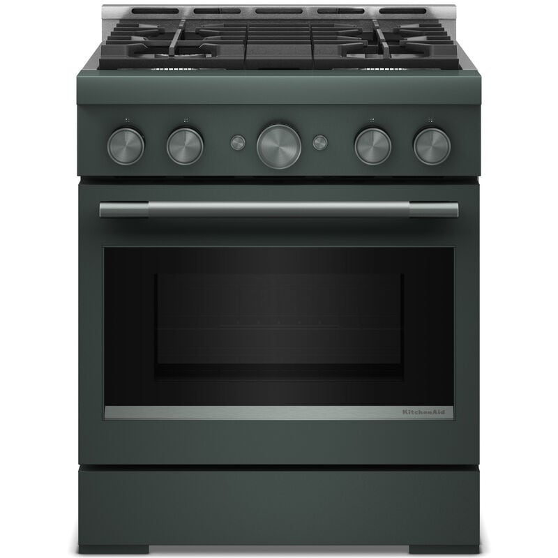 KitchenAid Commercial-Style 30 in. 4.1 cu. ft. Air-Fry True European Convection Gas Range with 4 Sealed Burners - Juniper, , hires