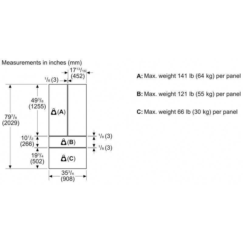 Thermador Freedom Collection 36 in. 18.8 cu. ft. Built-In Smart Counter Depth 4-Door French Door Refrigerator with Internal Water Dispenser - Custom Panel Ready, , hires