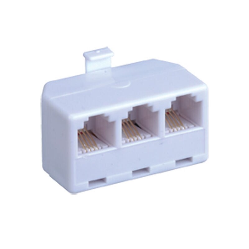 RCA Modular Triplex 2 Line Jack - White, , hires