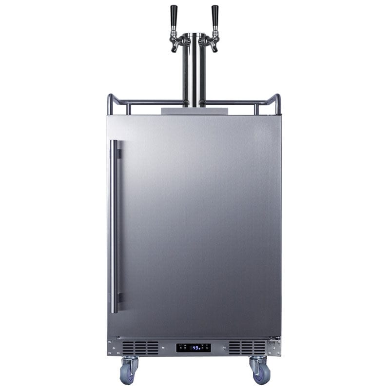 Summit 24 in. 5.6 cu. ft. Beer Dispenser with 2 Taps, Digital Controls & Digital Thermostat - Stainless Steel, , hires