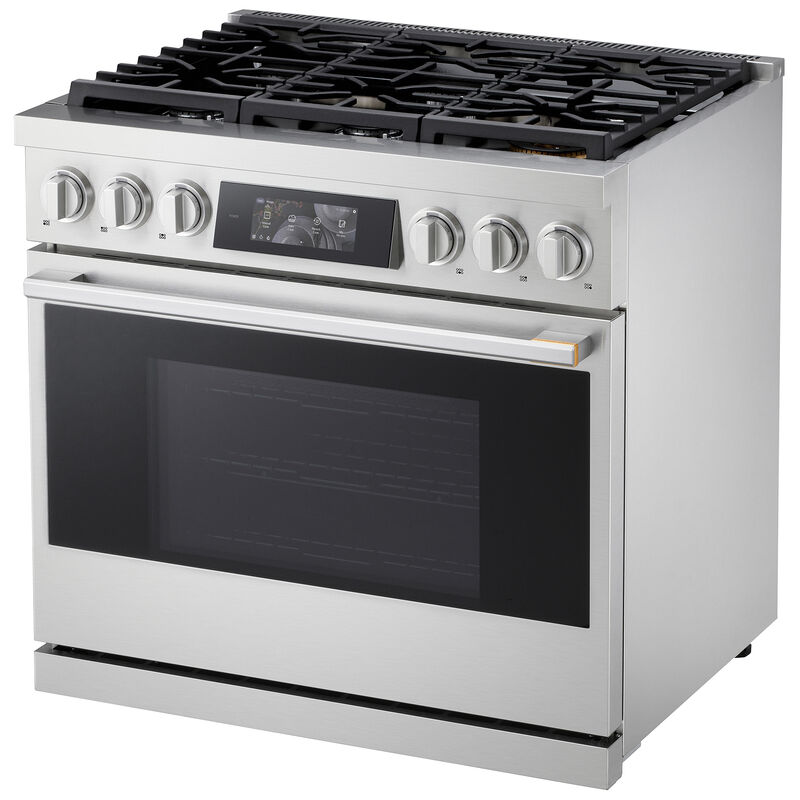 LG Signature 36 in. 6.3 cu. ft. Smart Air-Fry True European Convection Slide-In Gas Range with 6 Sealed Burners - Stainless Steel, , hires