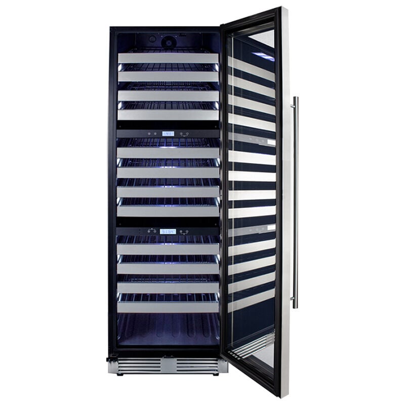 Summit 24 in. Wine Cooler with Wire Racks, Multi-Temperature Zones & 149 Bottle Capacity - Stainless Steel, , hires