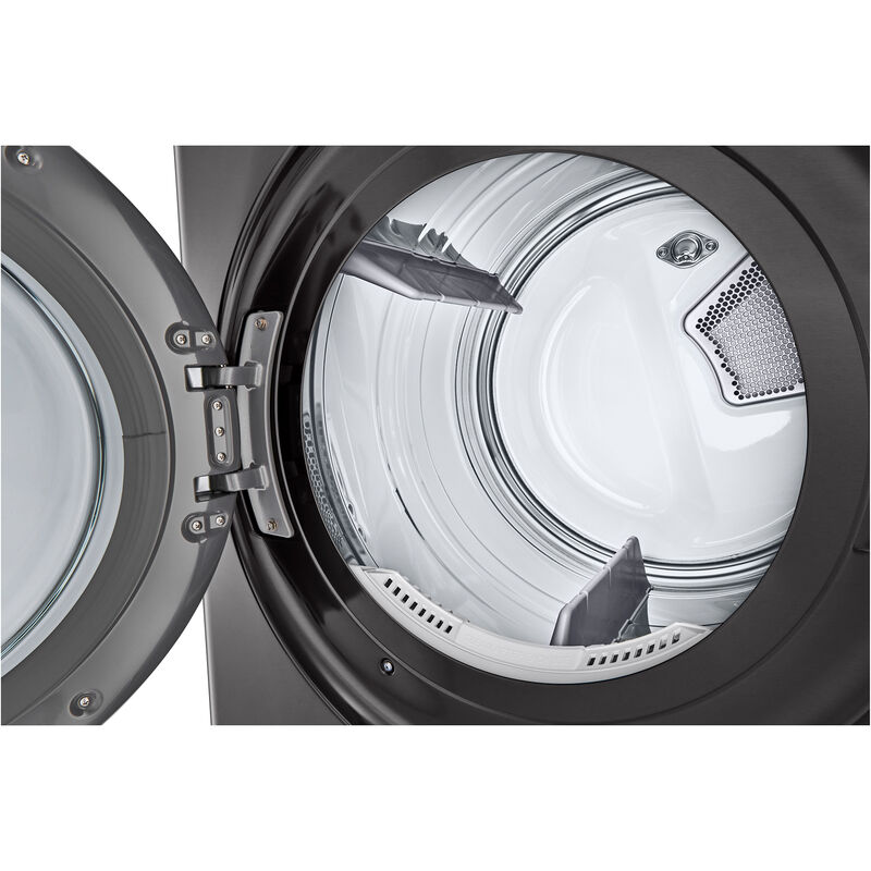 LG 27 in. 5.0 cu. ft. Smart Gas Front Load WashTower with AI Sensor Dry, TurboSteam, Allergiene Cycle, ezDispense, AI DD 2.0 Advanced Washing, Sensor Dry, Sanitize & Steam Cycle - Black Steel, , hires