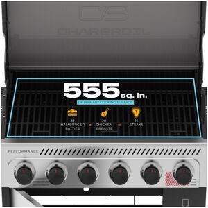Char-Broil Performance 6-Burners Liquid Propane Gas Grill with Side Burner & Sear Burner - Grey and Stainless Steel, , hires