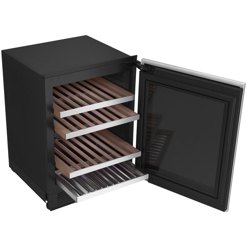 SKS 24 in. Undercounter Smart Wine Cooler with Metal & Wood Racks, Dual Temperature Zones & 41 Bottle Capacity - Custom Panel Ready, , hires
