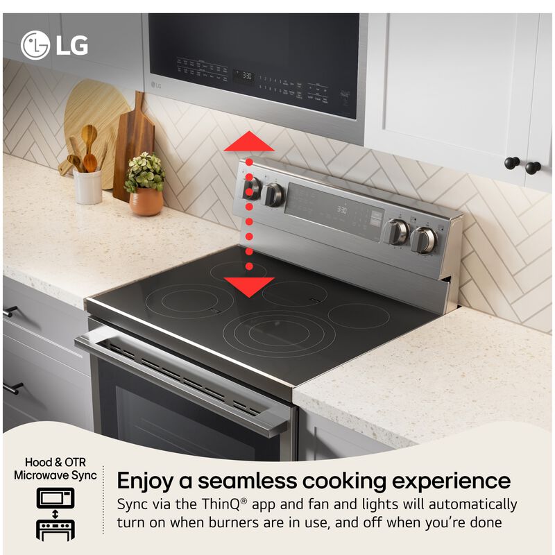 LG 30 in. 6.3 cu. ft. Smart Air-Fry True European Convection Electric Range with Radiant Burners - PrintProof Stainless Steel, , hires