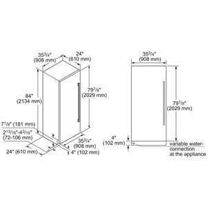 Thermador 36 in. 19.4 cu. ft. Built-in Smart Double-Drawers Upright Freezer with Ice-Maker & Adjustable Shelves - Custom Panel Ready, , hires