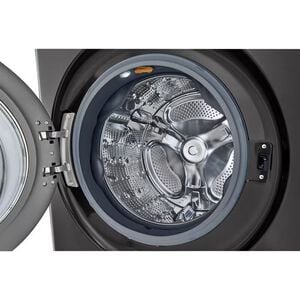 LG 27 in. 5.0 cu. ft. Smart Stackable Front Load Washer with TurboWash 360, Sanitize & Steam Wash Cycle - Black Steel, Black Steel, hires