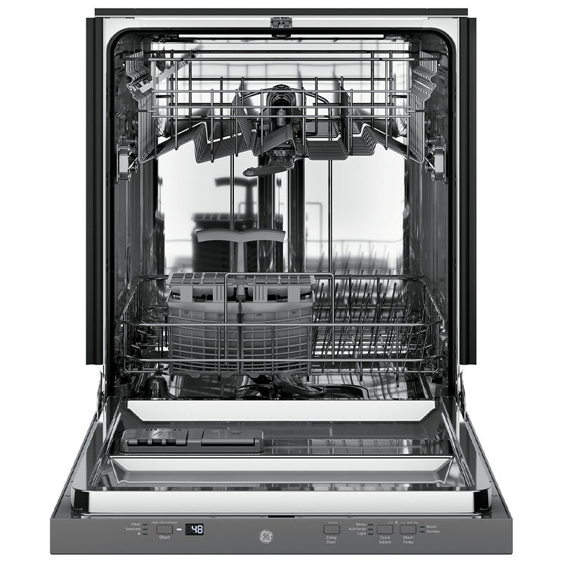 GE 24 in. Top Control Flush-Mount Dishwasher with 51 dBa Sound Level & Condensate Dry - Custom Panel Ready, Custom Panel Required, hires