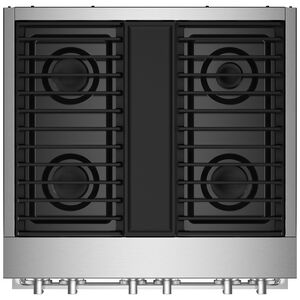 JennAir Noir Series 30 in. 4.1 cu. ft. Smart True European Convection Dual Fuel Range with 4 Sealed Burners - Stainless Steel, , hires