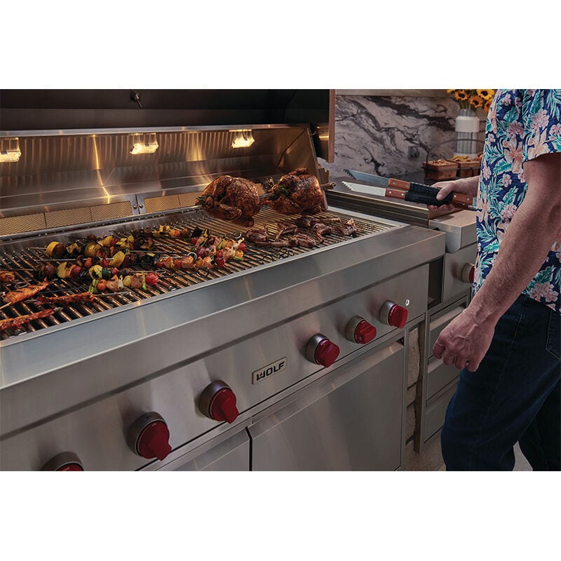 Wolf 30 in. 2-Burner Built-In Natural Gas Grill with Rotisserie & Smoker Box - Stainless Steel, , hires