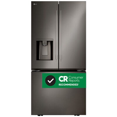 LG 33 in. 24.5 cu. ft. Smart French Door Refrigerator with Ice & Water Dispenser - PrintProof Black Stainless Steel | LF25H6330D