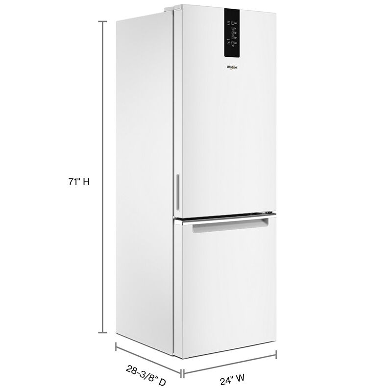 Whirlpool 24 in. 12.9 cu. ft. Counter Depth Bottom Freezer Refrigerator -  White