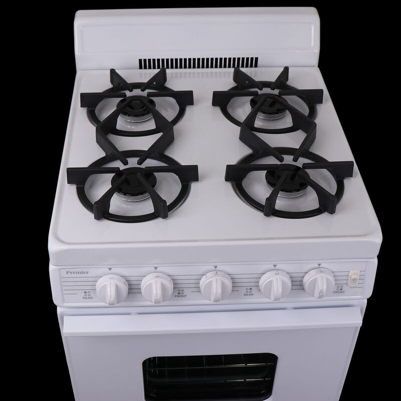 Premier 20 in. 2.4 cu. ft. Gas Range with 4 Sealed Burners - White, , hires