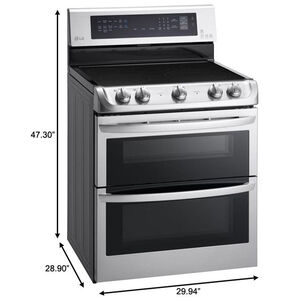 LG 30 in. 7.3 cu. ft. Convection Double Oven Freestanding Electric Range with 5 Smoothtop Burners - Stainless Steel, , hires