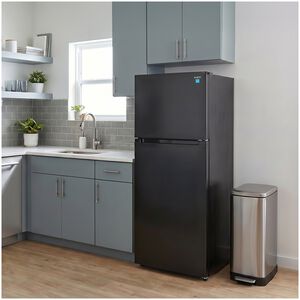 Avanti 28 in. 14.6 cu. ft. Counter Depth Garage-Ready Top Freezer Refrigerator - Black, Black, hires
