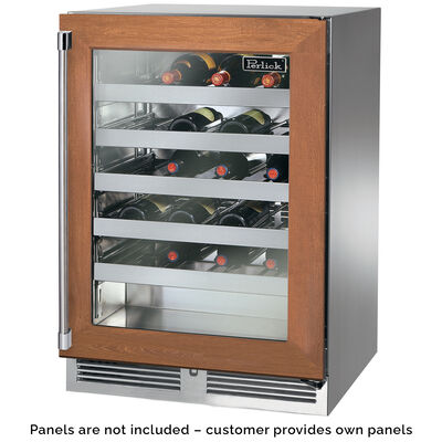 Perlick C-Series 24 in. Compact Built-In 5.2 cu. ft. Wine Cooler with 45 Bottle Capacity, Single Temperature Zone & Digital Control - Custom Panel Ready | HC24WB-4-4R