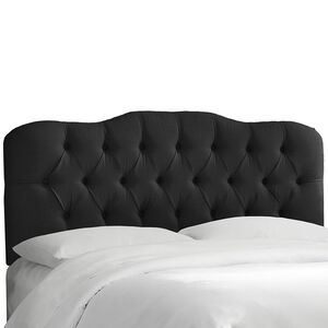Skyline Furniture Tufted Linen Fabric Upholstered Full Size Headboard - Black, Black, hires