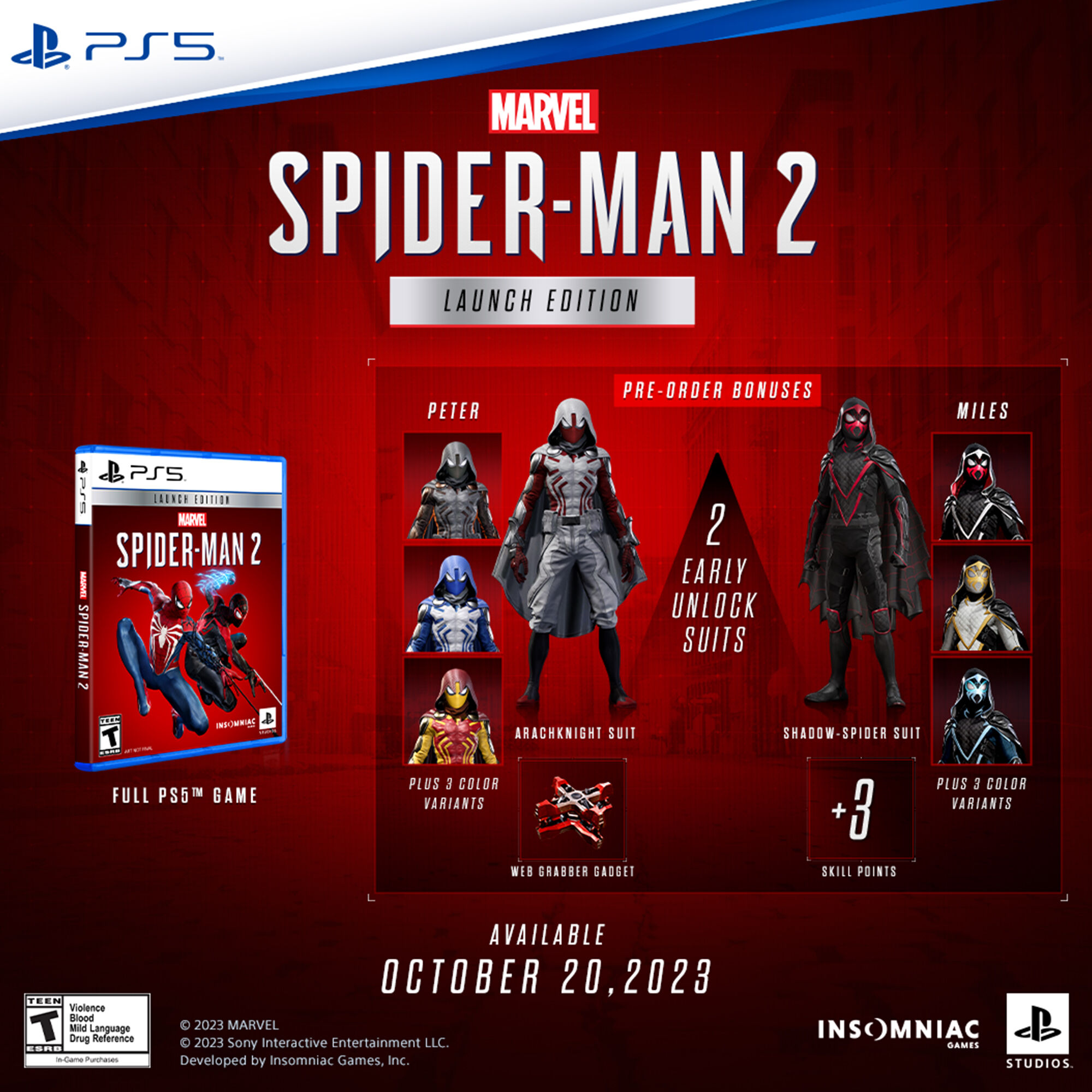 MARVEL SPIDER-MAN 2 PS5 Launch Edition - PlayStation 5 | P.C.