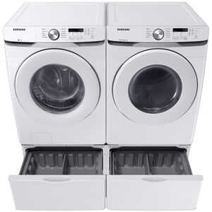Samsung 27 in. 4.5 cu. ft. Smart Stackable Front Load Washer with 10 Wash Programs, 6 Wash Options & Self Clean - White, White, hires