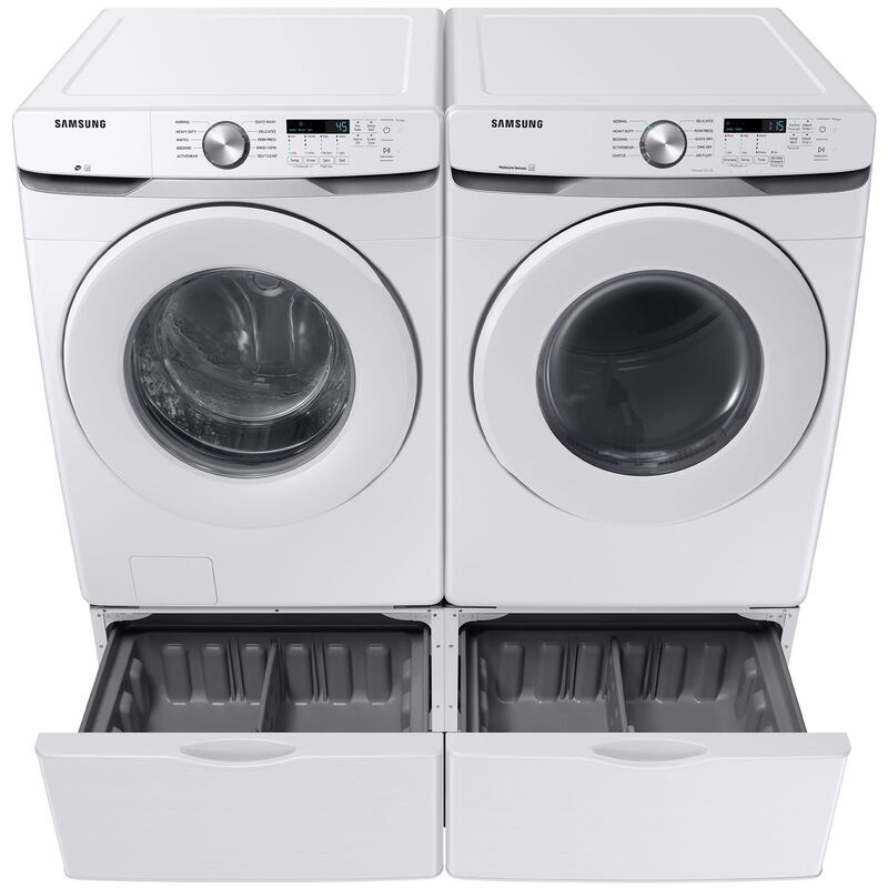 Samsung 27 in. 4.5 cu. ft. Smart Stackable Front Load Washer with 10 Wash Programs, 6 Wash Options & Self Clean - White, White, hires