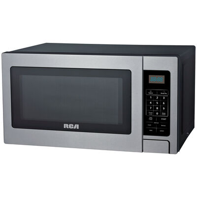 RCA 18 in. 0.7 cu.ft Countertop Microwave with 10 Power Levels - Stainless Steel | RMW729