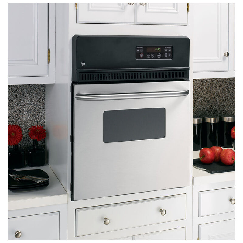 GE 24" 2.7 Cu. Ft. Electric Wall Oven with Manual Clean - Stainless Steel, , hires