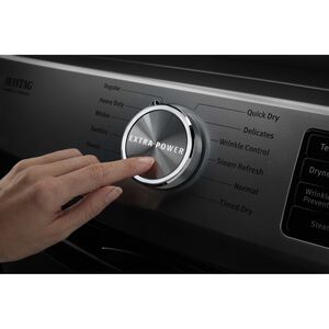 Maytag 27 in. 7.3 cu. ft. Stackable Electric Dryer with Extra Power, Sanitize, Steam & Quick Dry Cycle - Metallic Slate, Metallic Slate, hires