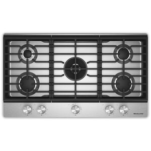 KitchenAid 36 in. 5-Burner Natural Gas Cooktop with Griddle, Simmer Burner & Power Burner - Stainless Steel, , hires