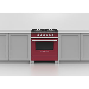 Fisher & Paykel 30 in. 3.5 cu. ft. Convection Oven Freestanding Gas Range with 4 Sealed Burners - Red, , hires