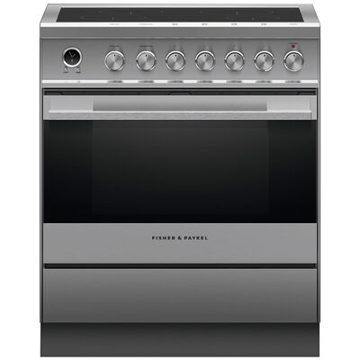 Fisher & Paykel Series 9 Classic 30 in. 3.5 cu. ft. Convection Oven Freestanding Electric Range with 4 Induction Zones - Stainless Steel | OR30SDI6X1