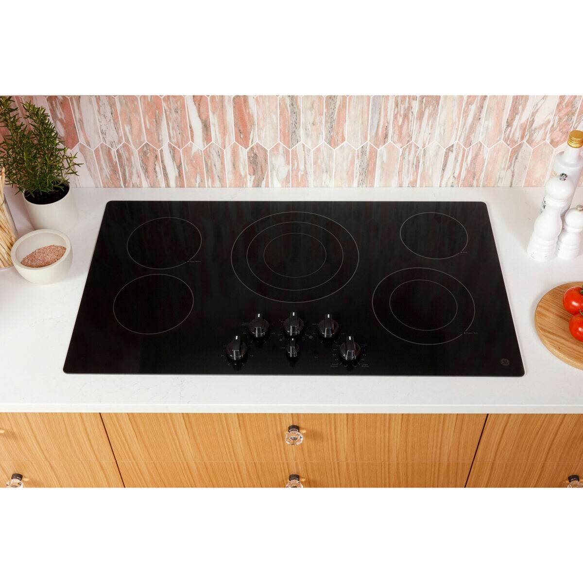 GE 30 in. Electric Cooktop with 5 Smoothtop Burners Stainless