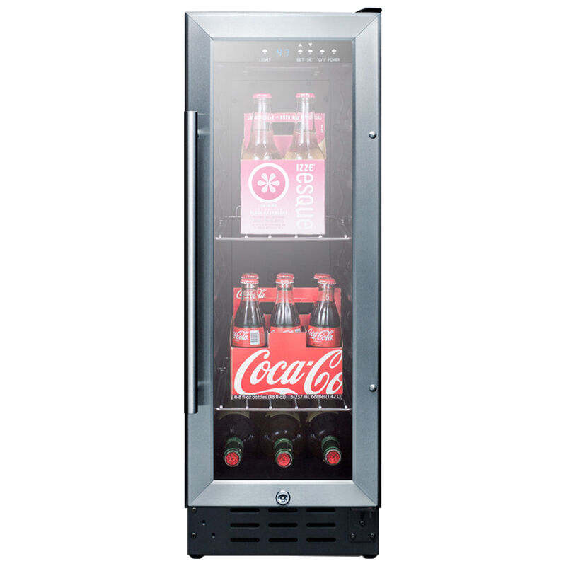 Summit 12 in. 2.2 cu. ft. Built-In/Freestanding Beverage Center with Pull-Out Shelves & Digital Control - Stainless Steel, , hires