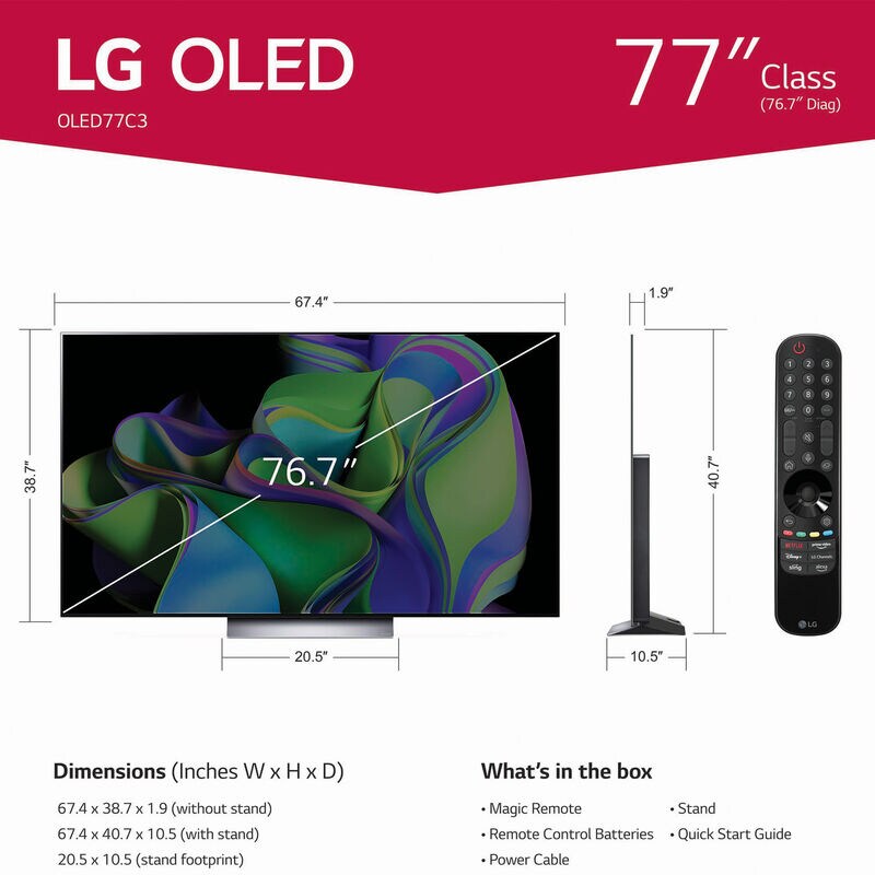 LG 77" Class C3 Series OLED evo 4K UHD Smart WebOS TV P.C. Richard