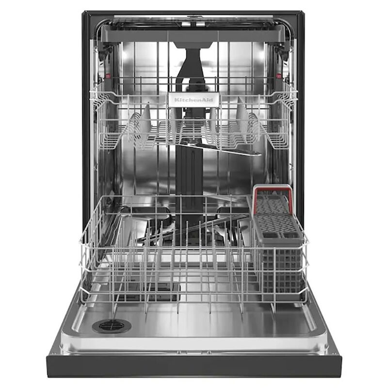 KitchenAid 24 in. Built-In Dishwasher with Front Control, 39 dBA Sound Level, 13 Place Settings, 5 Wash Cycles & Sanitize Cycle - Black Stainless, Black Stainless, hires