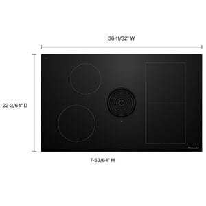 KitchenAid 36 in. 4-Burner Induction Cooktop with Bridge XL Even-Heat Zone, Downdraft, Simmer & Power Burner - Black, , hires