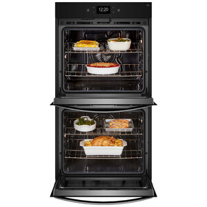 Whirlpool 30 in. 10 cu. ft. Smart Top Control Electric Double Wall Oven with True European Convection - Black Stainless Steel with PrintShield Finish, Black Stainless Steel with PrintShield Finish, hires