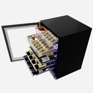 XO 24 in. Undercounter Wine Cooler with Metal Racks, Dual Temperature Zones & 30 Bottle Capacity Right Hinge - Stainless Steel, , hires