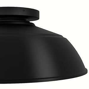 Hunter Mill Valley Rustic Modern Metal Dome Medium Flush Mount Outdoor Light - Matte Black, , hires